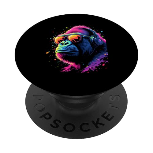 DJ Affenmotiv Mit Kopfhörer PopSockets Klebender PopGrip von DJ Affenmotiv Mit Kopfhörer Design