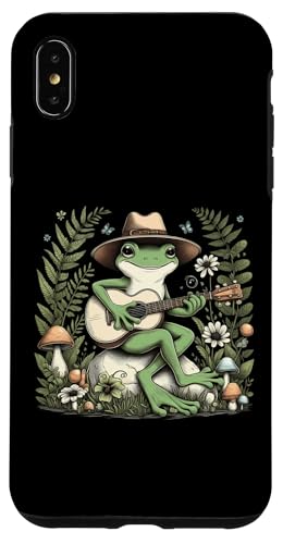 Hülle für iPhone XS Max Frosch Pilz spielt Banjo Gitarre Cottagecore Aesthetic von DJ CAT PRODUCT