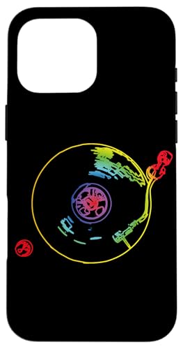 Hülle für iPhone 16 Pro Max Discjockey Retro Vintage Plattenspieler Skizze DJ von DJ T-Shirts für Disc Jockeys