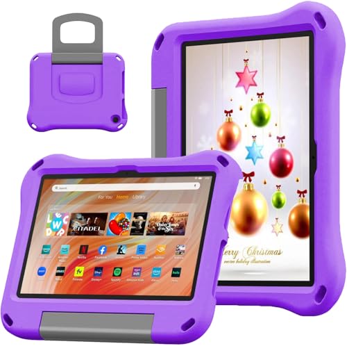 DJ&RPPQ 10inch Tablet-Schutzhülle für Kinder,Schutzhülle für Tablets mit 10 und 10 Plus 2023/2021,stoßfester Griff und Ständer.Purple von DJ&RPPQ