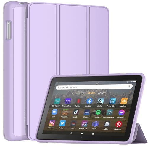 Tablet-Hülle für 8 und 8 Plus Tablet, [Sleep/Wake] DJ & RPPQ (nicht kompatibel mit iPad 9. / 8. / 7. Generation), schlanke, weiche TPU-Rückseite, intelligenter magnetischer Ständer, Schutzhülle, Taro von DJ&RPPQ