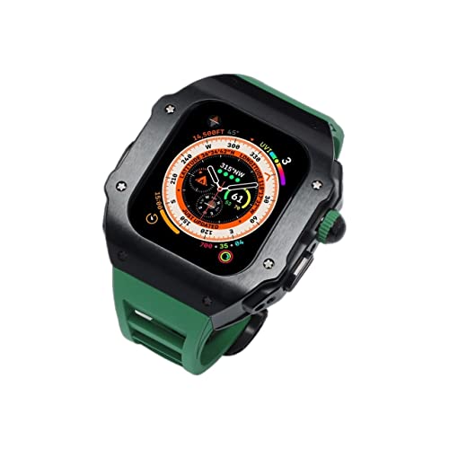 DJDLFA Schutzhülle für Apple Watch Ultra 49 mm Titanlegierung RM Mod mit Fluorkautschukband, Modifikationsset, Armbänder und Metalllünette (F) von DJDLFA