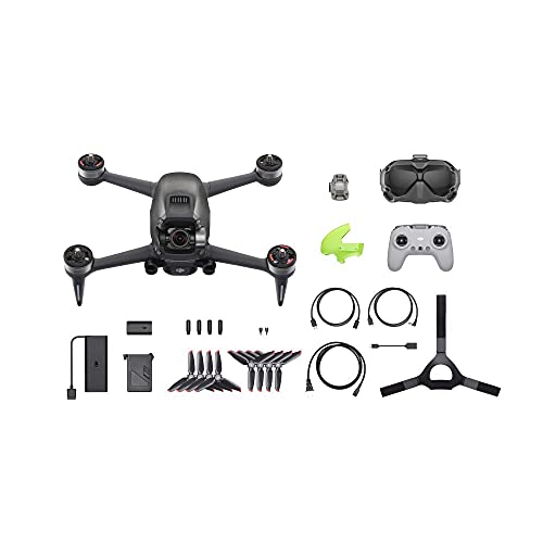 DJI FPV Combo, FPV-Drohne mit 4K Kamera, intensives Flugerlebnis, Sportmodus, superweites 150° Sichtfeld, HD-Übertragung mit niedriger Latenz, Notbremse und Schwebeflug, Grau von DJI