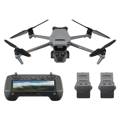 DJI Mavic 3 Pro Cine mit DJI RC Pro (leuchtstarter Bildschirm), Flaggschiff-Drohne mit Dreifachkamera, Apple ProRes Support für 3 Kameras und 1 TB Speicher, drei Intelligent Flight Batteries und mehr von DJI