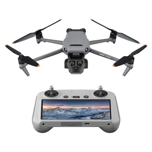 DJI Mavic 3 Pro mit DJI RC (Bildschirmfernsteuerung), Flaggschiff-Drohne mit Dreifachkamera und 4/3 CMOS Hasselblad-Kamera, 43 min Flugzeit und 15 km HD-Videoübertragung von DJI