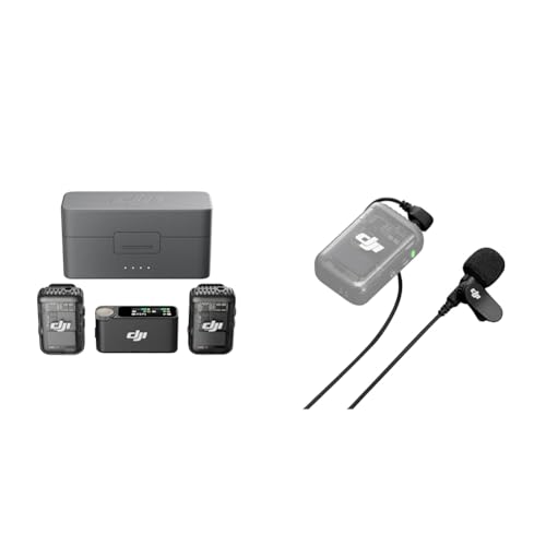 DJI Mic 2 (2 Sender + 1 Empfänger + Ladeschale) & Lavalier Mic, kompatibel Mic 2, Mic von DJI