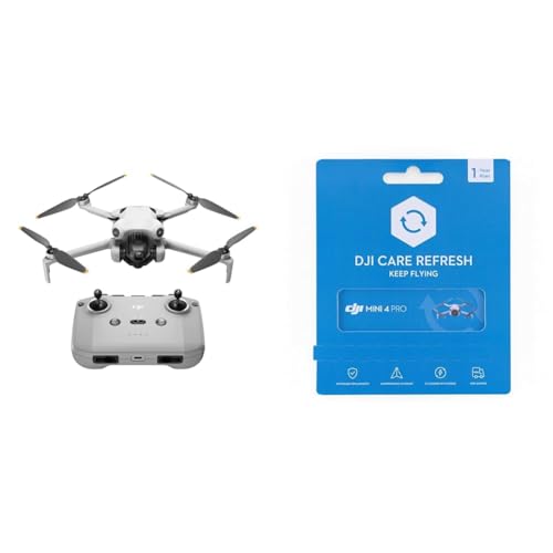 DJI Mini 4 Pro (DJI RC-N2 Fernsteuerung)+ DJI Card DJI Care Refresh 1-Year Plan (DJI Mini 4 Pro), faltbare Mini-Drohne mit 4K HDR-Videokamera für Erwachsene, unter 249 g, 34 Minuten Flugzeit von DJI