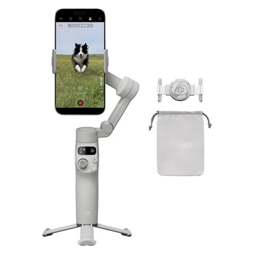 DJI Osmo Mobile 7 Gimbal-Stabilisator für iPhone, Android, integriertes Stativ, Ultraleicht, 3-Achsen-Smartphone-Gimbal, ActiveTrack 7.0, ShotGuides, EIN-klick-Bearbeitung, 10 Std. Nutzung von DJI