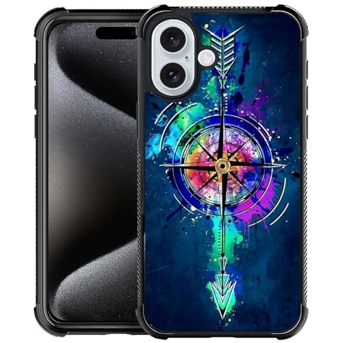 DJSOK Schutzhülle für iPhone 16, Design mit Muster, kratzfest, verstärkte Ecken, weiches TPU, für Herren und Damen, Kompass, Pfeilbogen DJSOK Schutzhülle für iPhone 16, Design mit Muster, kratzfest, verstärkte Ecken, weiches TPU, für Herren und Damen, Kompass, Pfeilbogen von DJSOK