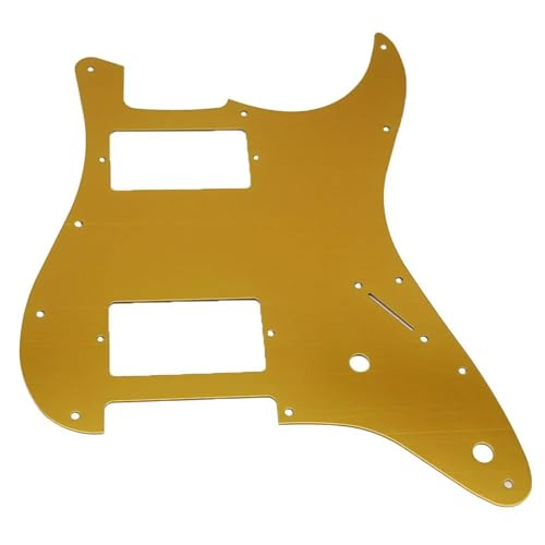 Pickguard Scratch Plate 11-Loch-Gitarren-Schlagbrett 1 Stück HH-Metall-Gitarren-Schlagbrett Schlagbrett für LP-Gitarre(Orange Gold) von DJYUIOT