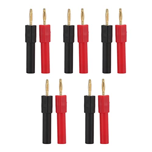 Bananenstecker-Adapter, 5 Stück, Messing, PA-Material, 2 mm Stecker auf 4 mm Buchse, rot, schwarz, Steckverbinder, Elektronik, Industrieausrüstung von DMLENGOIN