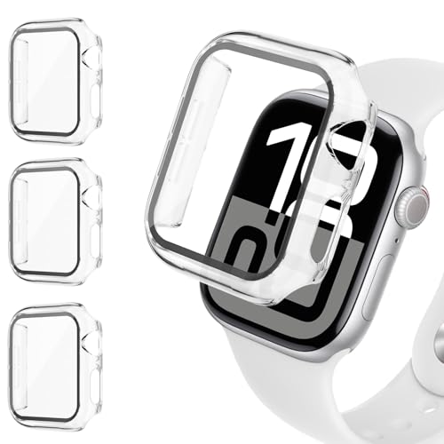 3 Pcs Hard PC Hülle für Apple Watch Ultra/2 Schutzhülle 49mm 46mm 40mm 44mm 45mm 41mm 42mm iWatch Case,Wasserdichtes Rundum Case mit Displayschutz Schutzfolie für Apple Watch 10 9 8 7 6 5 4 SE Hülle von DMVEIMAL