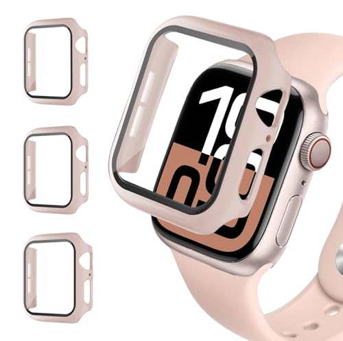 3 Pcs Hard PC Hülle für Apple Watch Ultra/2 Schutzhülle 49mm 46mm 40mm 44mm 45mm 41mm 42mm iWatch Case,Wasserdichtes Rundum Case mit Displayschutz Schutzfolie für Apple Watch 10 9 8 7 6 5 4 SE Hülle von DMVEIMAL