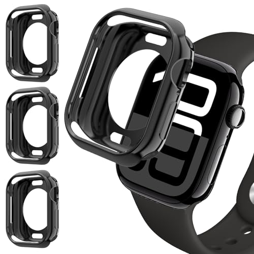 3 Stück Schutzhülle für Apple Watch SE/2 Schutzhülle 40mm 44mm 46mm 45mm 41mm 42mm iWatch Case,Weiches TPU Case für Apple Watch 10 46mm Schutz iWatch Series 10 9 8 7 6 5 4 Hülle[kein Bildschirm] von DMVEIMAL