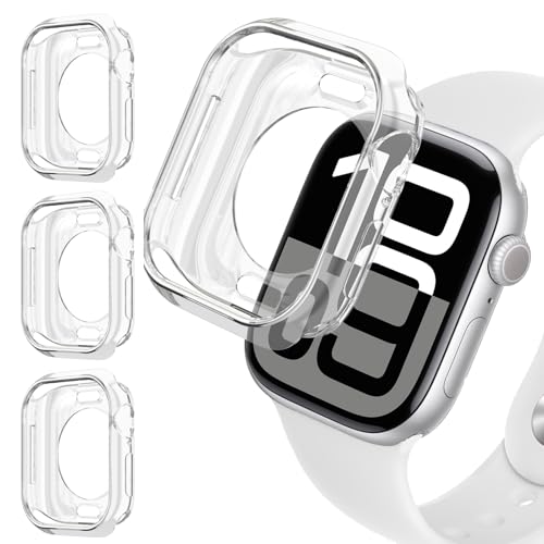 3 Stück Schutzhülle für Apple Watch SE/2 Schutzhülle 40mm 44mm 46mm 45mm 41mm 42mm iWatch Case,Weiches TPU Case für Apple Watch 10 46mm Schutz iWatch Series 10 9 8 7 6 5 4 Hülle[kein Bildschirm] von DMVEIMAL