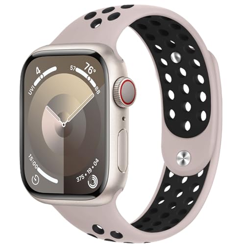 Sportarmband für Apple Watch Armband 40mm 41mm 38mm iWatch Armbänder 46mm 44mm 45mm 42mm Herren/Damen,Weiches Atmungsaktiv Silikon Band für Apfelband Series 10 9 8 7 6 5 4 3 Se Ultra/2 49mm Nike+ von DMVEIMAL