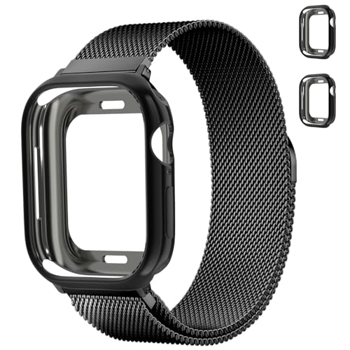 Milanaise Ersatzarmband+Schutzhülle für Apple Watch Armband 40mm 42mm 41mm 44mm 46mm 45mm 49mm Damen/Herren,Magnet Edelstahl Milanese Loop Metall Band+Hülle für Apple Watch SE/2 10 9 8 7 6 5 4 Ultra Milanaise Ersatzarmband+Schutzhülle für Apple Watch Armband 40mm 42mm 41mm 44mm 46mm 45mm 49mm Damen/Herren,Magnet Edelstahl Milanese Loop Metall Band+Hülle für Apple Watch SE/2 10 9 8 7 6 5 4 Ultra von DMVEIMAL