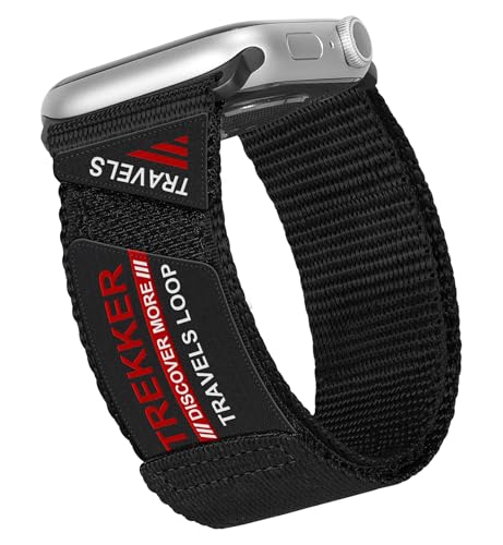 Travel Nylon Armband für Apple Watch Ultra/2 Armband 49mm 46mm 45mm 44mm 42mm 40mm 41mm 38mm Trekker,Nylon Stoff Band Klett Sport Loop Armbänder für Apple Watch 10 Apfelband iWatch 9 8 7 6 5 4 3 SE/2 von DMVEIMAL