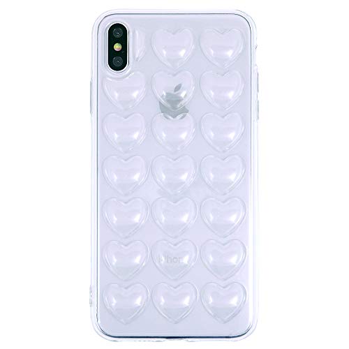 DMaos für iPhone XS Max Hülle für Frauen, 3D Pop Blase Herz Niedlich Gel Cover, Nette Girly für iPhoneXs Max 6,5 Zoll - Transparent von DMaos