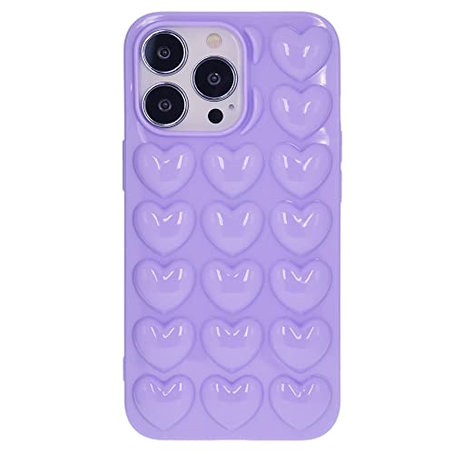 DMaos für iPhone 13 Mini Hülle für Frauen, 3D Pop Blase Herz Niedlich Gel Cover, Nette Girly für iPhone13 Mini 5,4 Zoll - Lavendel von DMaos