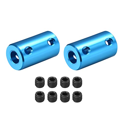 DMiotech 2 Pack 8-8mm Bohrung L25XD14 Starre Kupplung Welle Kupplung Gelenk Anschluss mit Schrauben Alu Legierung Motor Welle Anschluss für 3D-Drucker Blau von DMiotech