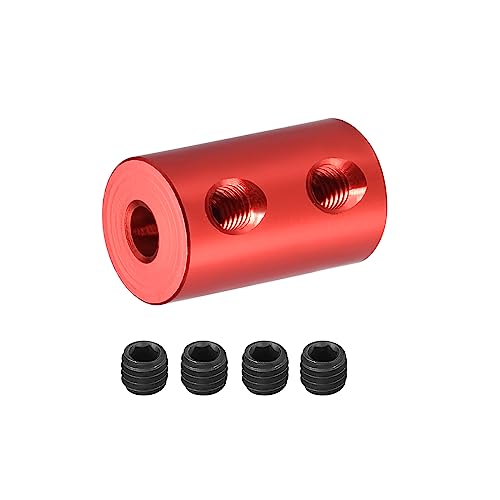 DMiotech 4-5mm Bohrung L20XD12 Starre Kupplung Welle Kupplung Gelenk Anschluss mit Schrauben Alu Legierung Motor Welle Anschluss für 3D-Drucker Rot von DMiotech