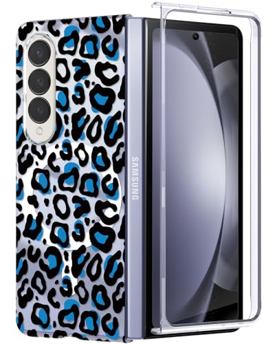 DNTMZIN Schutzhülle für Galaxy Z Fold 4, dünn, magnetisch, transparent, kristallklar, dünn, hart, Polycarbonat, stoßfest, kratzfest, vollständige Schutzhülle für Samsung Galaxy Z Fold 4 5G, blauer von DNTMZIN