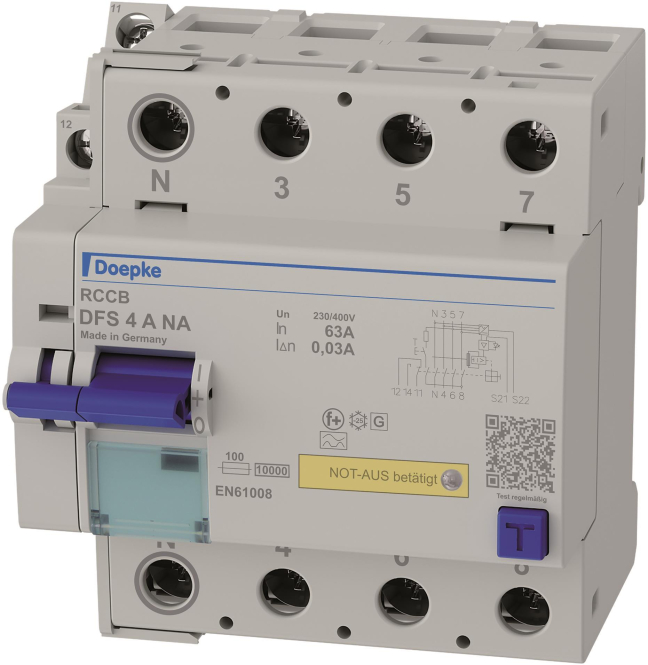 Doepke FI-Schalter DFS4 063-4/0,03-A NA 4p 63 A 0.03 A Typ A,Not-Aus,N links Doepke FI-Schalter DFS4 063-4/0,03-A NA 4p 63 A 0.03 A Typ A,Not-Aus,N links von DOEPKE SCHALTGERAETE GMBH & CO