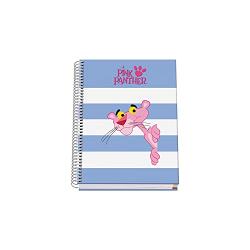 Dohe - A5-Notizbuch (kaschierter Einband - innen kariert 5 mm) - Pink Panther - Modell Stripes von DOHE