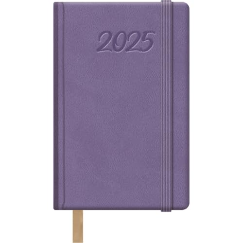 Dohe - Kalender 2025 - Wochenübersicht, Taschenformat (8,5x13 cm), 12 Monate Januar bis Dezember, Hardcover aus Kunstleder, Planer auf Spanisch, Büromaterial - SAMBA Lila von DOHE