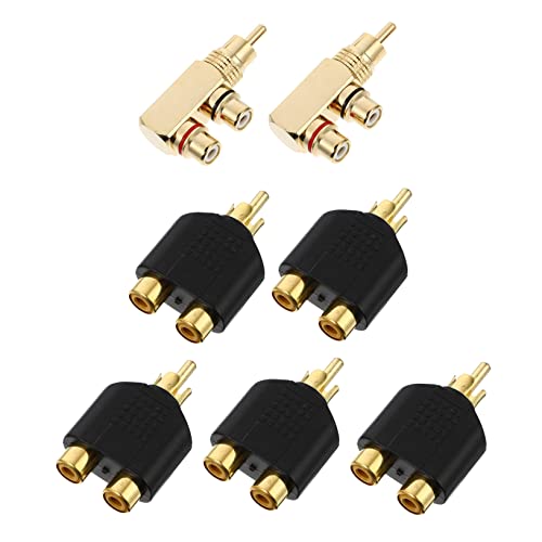 DOITOOL Audio-adapter Kopfhörer-splitter Headset-splitter Rechtwinkliger Adapter 90-grad-splitteranschluss Audio-splitter- Kabelverbinder 90-grad-audiostecker Audio-stecker Kupfer von DOITOOL