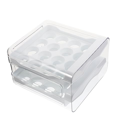 für Eier Eierablagen im Kühlschrank Eierschale für zu Hause Kühlschrank Eierhalter egg holder for refrigerator Eierschublade verschleißfester Eierorganisator Weiß DOITOOL von DOITOOL