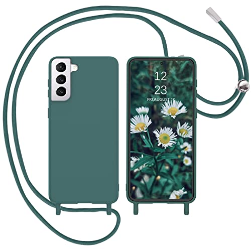 DOMAVER Samsung Galaxy S21 Hülle mit Band Silikon, Handyhülle Samsung Galaxy S21 6.2" Case mit Kette, Handykette Weichem Stoßfestes Rundumschutz Schutzhülle, Kieferngrün DOMAVER Samsung Galaxy S21 Hülle mit Band Silikon, Handyhülle Samsung Galaxy S21 6.2" Case mit Kette, Handykette Weichem Stoßfestes Rundumschutz Schutzhülle, Kieferngrün von DOMAVER