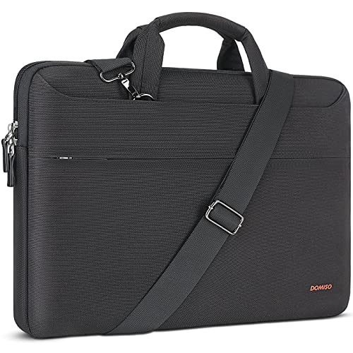 DOMISO 15-15,6 Zoll Wasserdicht Laptop Tasche Aktentasche Schultertasche Notebooktasche für 15.6" Lenovo IdeaPad S510/HP Pavilion 15 Envy 15/Dell XPS 15 Inspiron/Asus/Lenovo ThinkPad E575,Schwarz von DOMISO