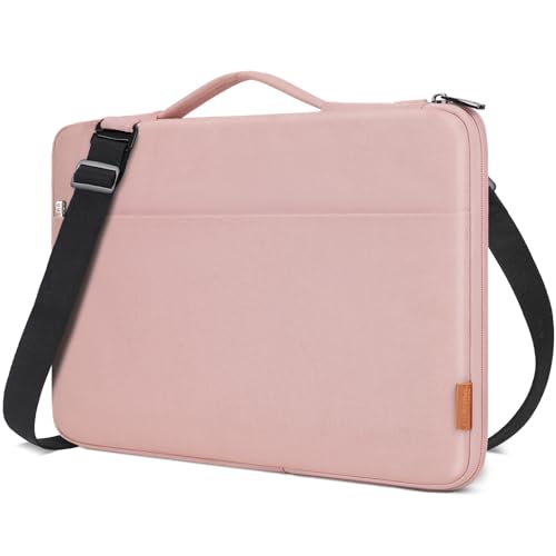 DOMISO 15.6 Zoll Laptop Tasche Hülle Wasserdicht Stoßfestes Notebook Sleeve Case Schultertasche für 15.6" HP 15/ThinkPad E575/IdeaPad S510/Dell XPS 15/SAMSUNG Notebook Odyssey,Rosa von DOMISO