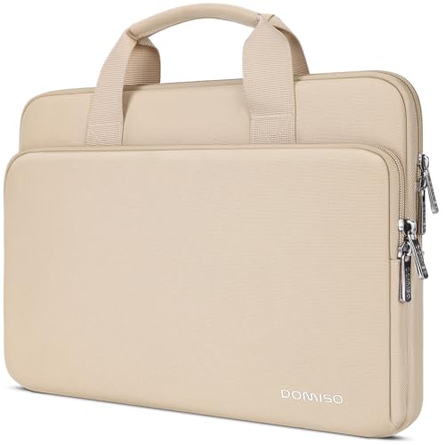 DOMISO 17 Zoll Wasserdicht Laptop Tasche Sleeve Case Notebook Hülle Schutzhülle für 17.3" HP Envy 17/Alienware 17/Dell/ideapad/ROG Strix GL702VS/MSI GS73VR Stealth Pro,Beige von DOMISO