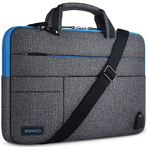 DOMISO 17 Zoll wasserdichte PC-Tasche mit USB-Ladeanschluss für Notebook/Tablet/Notebook/Ultrabook/Chromebook von 17-17,3 Zoll, blauer Reißverschluss von DOMISO