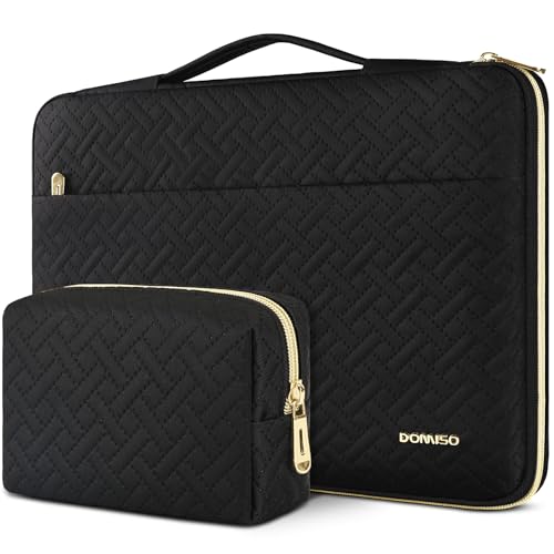 DOMISO Laptophülle 14 Zoll Laptop Hülle Wasserdicht Laptoptasche Schutzhülle mit Zubehör Tasche Laptop Sleeve Notebook PC Case für Thinkpad Ideapad HP Samsung Dell Chromebook,Schwarz von DOMISO