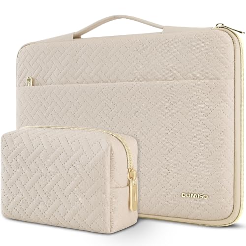 DOMISO Laptophülle 15,6 Zoll Laptop Hülle Wasserdicht Laptoptasche Schutzhülle mit Zubehör Tasche Laptop Sleeve Notebook PC Case für Thinkpad Ideapad HP Dell Samsung Chromebook,Beige von DOMISO