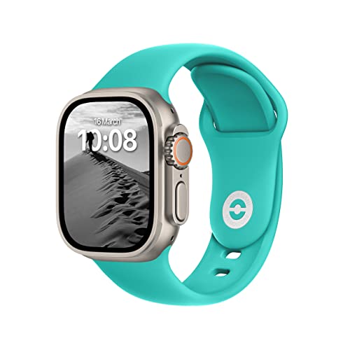 DONEGANI SB Armband Kompatibel mit Apple Watch Band Sport Series Ultra 9 8 7 6 5 4 3 2 1 SE 49mm 45mm 44mm 42mm 41mm 40mm 38mm Damen Herren Silikon Strap in farbe See Blau von DONEGANI