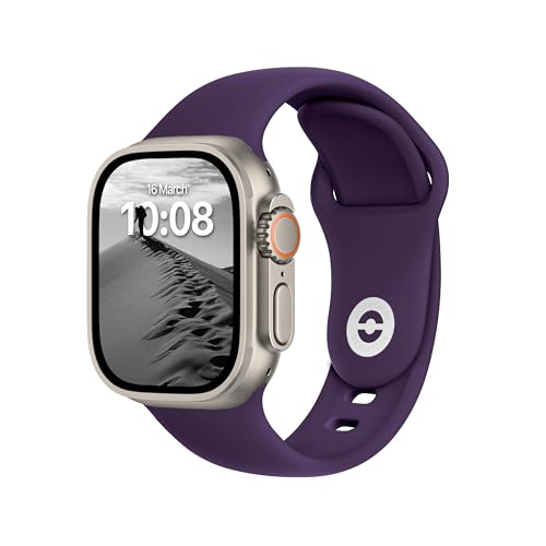 DONEGANI SB Armband für Apple Watch Band Sport Ultra 2 49mm, Series 10 46mm, 9 8 7 45mm 41mm, SE 6 5 4 44mm 40mm, 3 2 1 42mm 38mm Damen Herren Silikon Strap, Kaiserlich Violett von DONEGANI