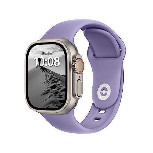 DONEGANI SB Armband für Apple Watch Band Sport Ultra 2 49mm, Series 10 46mm, 9 8 7 45mm 41mm, SE 6 5 4 44mm 40mm, 3 2 1 42mm 38mm Damen Herren Silikon Strap, Lavendel von DONEGANI