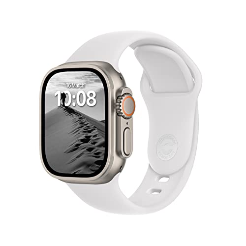 DONEGANI SB Armband für Apple Watch Band Sport Ultra 2 49mm, Series 10 46mm, 9 8 7 45mm 41mm, SE 6 5 4 44mm 40mm, 3 2 1 42mm 38mm Damen Herren Silikon Strap, Weiß von DONEGANI