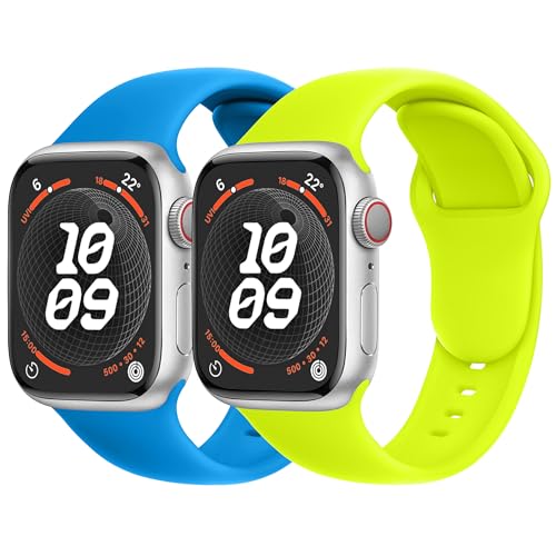 DONEGANI SBC2 Armband für Apple Watch Band Ultra 2 49mm, Series 10 46mm, 9 8 7 45mm 41mm, SE 6 5 4 44mm 40mm, 3 2 1 42mm 38mm Damen Herren Sport Silikon Strap von DONEGANI