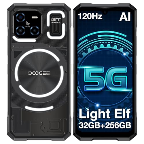 DOOGEE Blade GT Outdoor Handy Ohne Vertrag 5G mit LED Lichteffekt 32GB+256GB, Dimensity 7050, Ultradünnes Outdoor Smartphone 6.72” FHD+ 120Hz, 48MP+20MP AI Kamera Fingerabdruck/Face ID/Dual SIM/NFC von DOOGEE