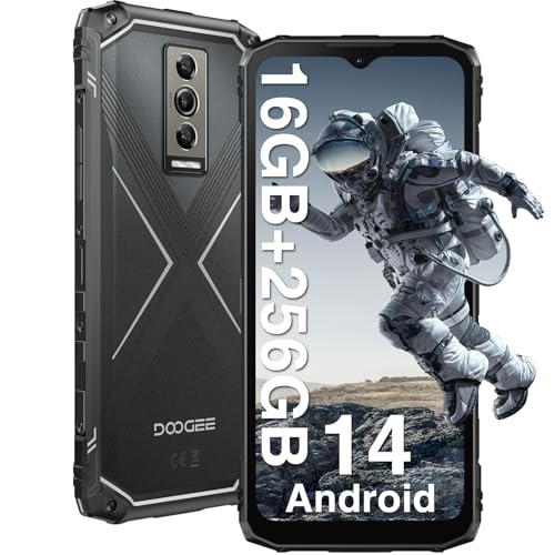 DOOGEE Blade 10 Pro Android 14 16GB+256GB(2TB TF) Outdoor Handy Ohne Vertrag, 10,7mm Ultradünnes Outdoor Smartphone 6,56" HD+, 50MP+8MP 5150mAh Outdoor Handy, Face ID/NFC/GPS/IP68/69K/3 Card Slots von DOOGEE