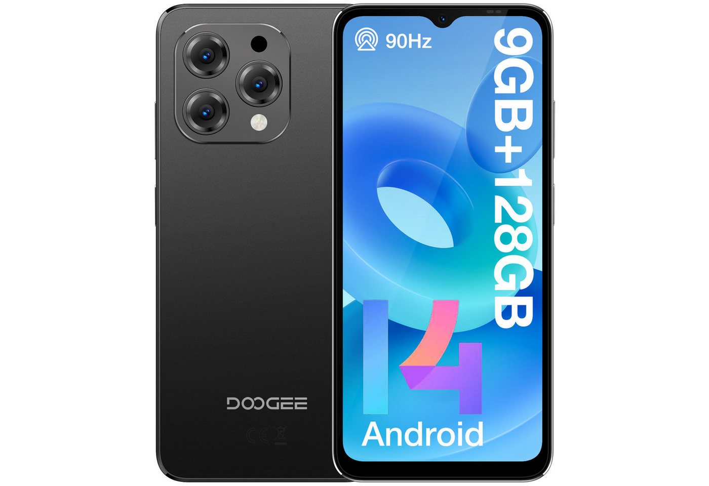 DOOGEE N55 Smartphone (6.5 Zoll, Android 14.05150mAh Große Batterie13MP AI Hauptkamera9GB +128GB) von DOOGEE