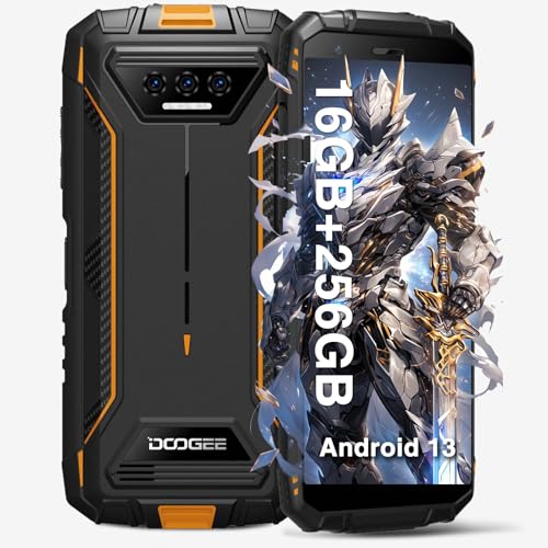 DOOGEE S41 Max Outdoor Handy Ohne Vertrag Android 13, 16GB RAM 256GB ROM/1TB TF, Outdoor Smartphone mit 5.5 Zoll HD+, 6300mAh Handy Outdoor, 13MP+8MP, Dual 4G SIM, WiFi 6/ IP68/ Face ID/OTG/NFC/GPS von DOOGEE