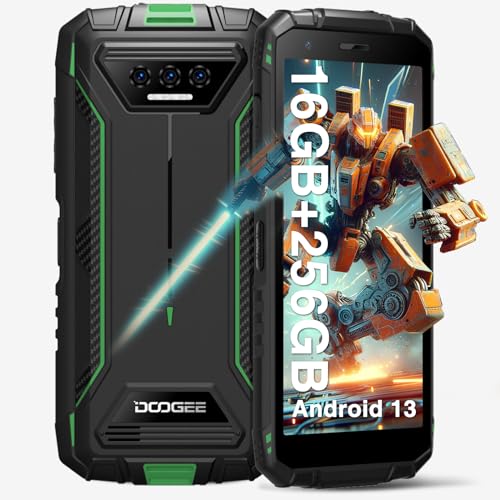 DOOGEE S41 Max Outdoor Handy Ohne Vertrag Android 13, 16GB RAM 256GB ROM/1TB TF, Outdoor Smartphone mit 5.5 Zoll HD+, 6300mAh Handy Outdoor, 13MP+8MP, Dual 4G SIM, WiFi 6/ IP68/ Face ID/OTG/NFC/GPS von DOOGEE