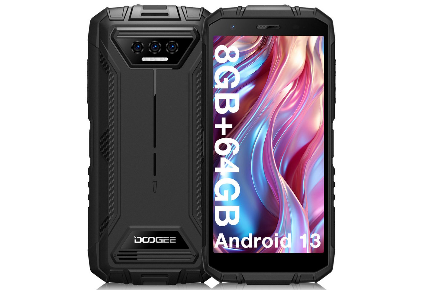 DOOGEE S41T Smartphone (5.5 Zoll, 64 GB Speicherplatz, Android 13 8GB RAM+64GB ROM 6300mAh Large battery 5.5” IPS HD+ Display) von DOOGEE